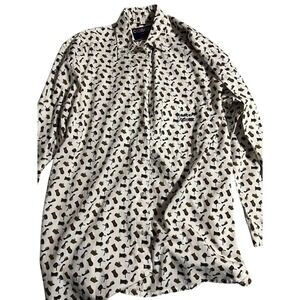 instrument Print-size med-button Front Men's shirt with musical instruments